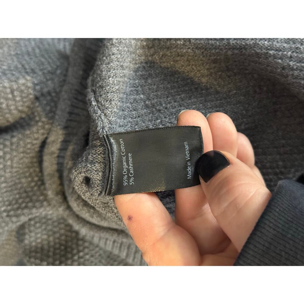 Wellen Sweater Men's Medium Gray Waffle Organic Cotton Cashmere Huckberry - Picture 4 of 6